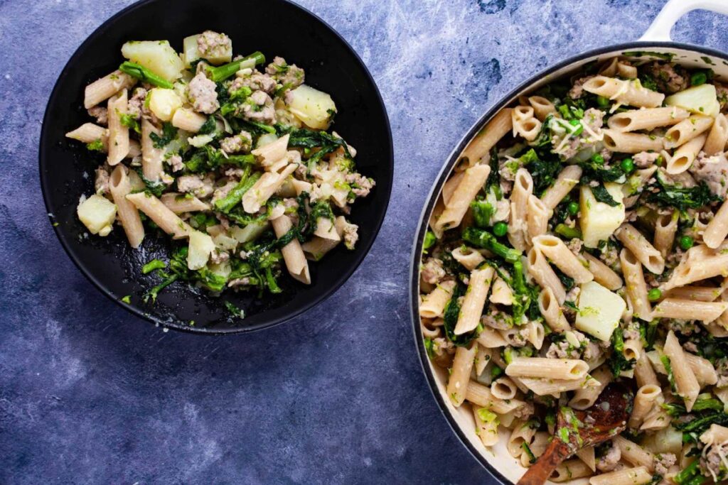 Sausage Rapini Pasta with Potatoes by My Chefs Apron