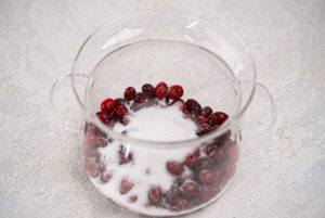 step 1 Bourbon cranberry sauce