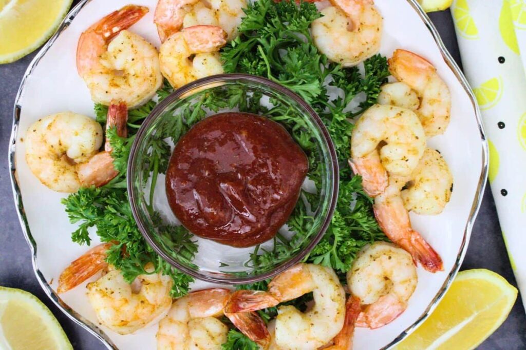 Air Fryer Shrimp Cocktail by Dinners Done Quick