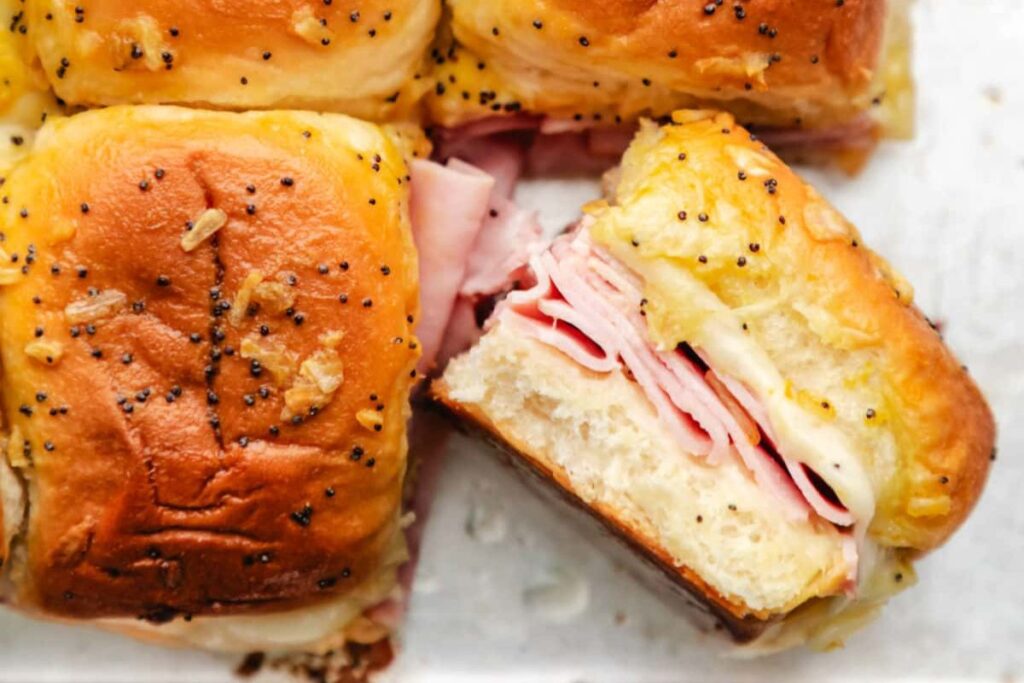 Baked Ham and Cheese Sliders by I Heart Eating
