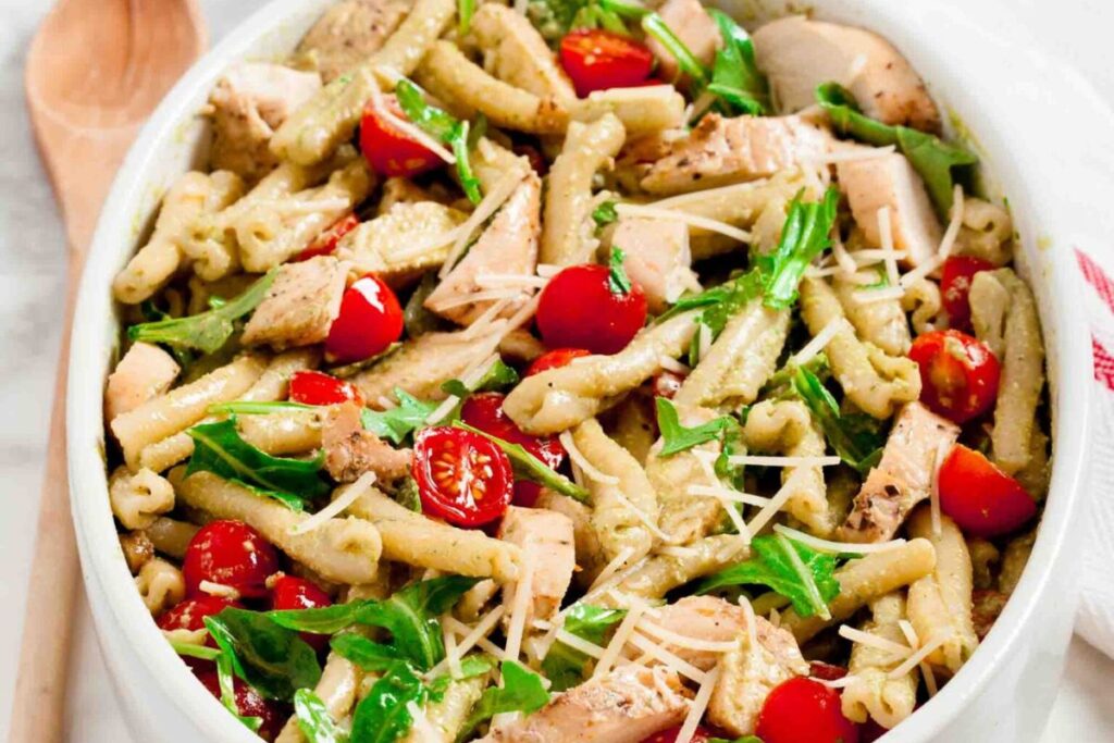 Chicken Pesto Pasta Salad by Chew Out Loud