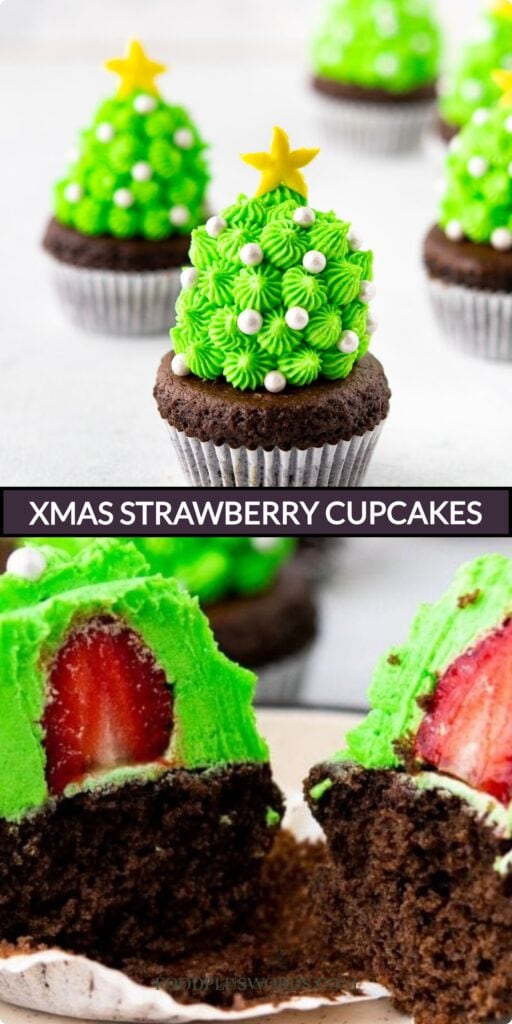 Christmas Strawberry Cupcakes