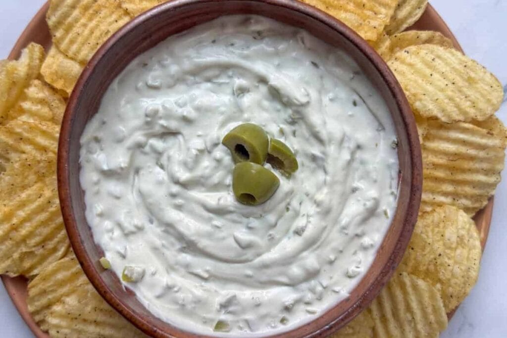 Dirty Martini Dip by Next Level Baker