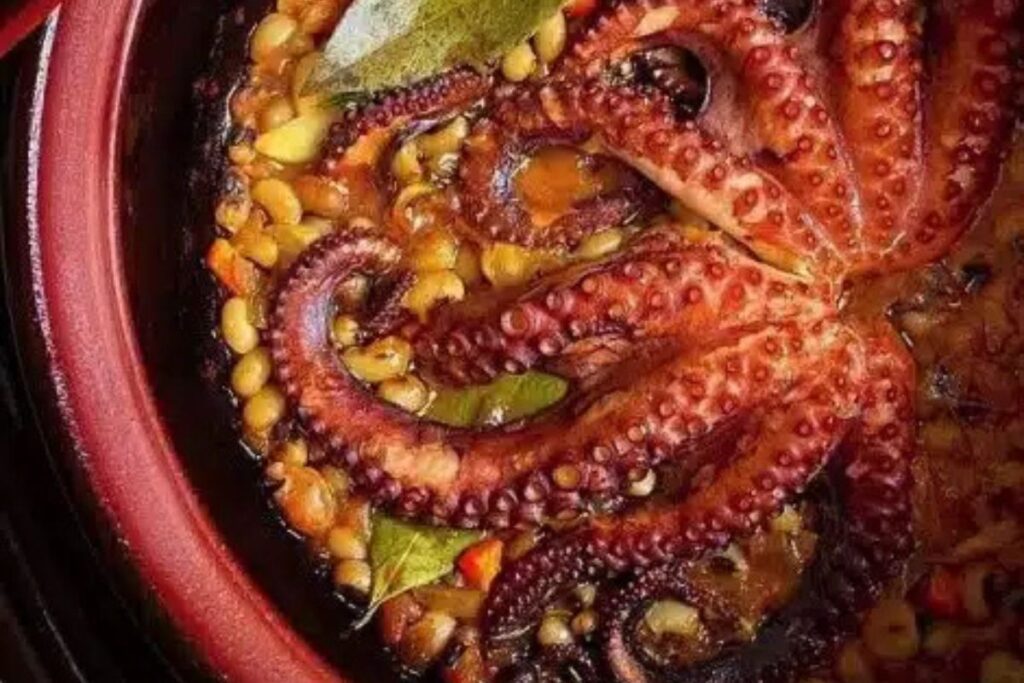 Greek Octopus with Black Eyed Beans by Chefs Pencil