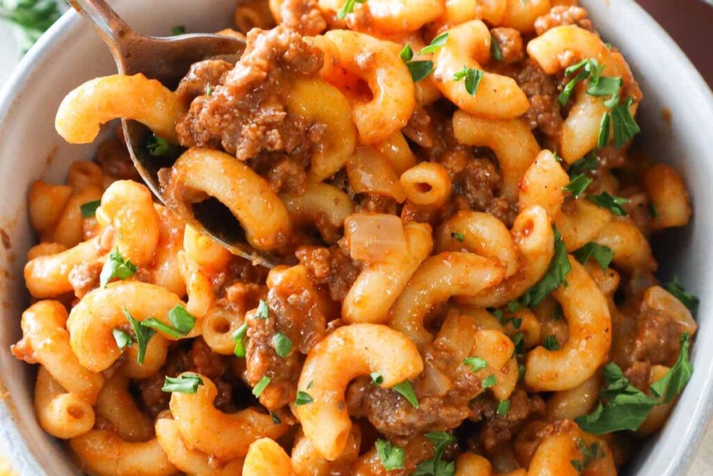 Mac and Cheese with Ground Beef by Bless This Meal