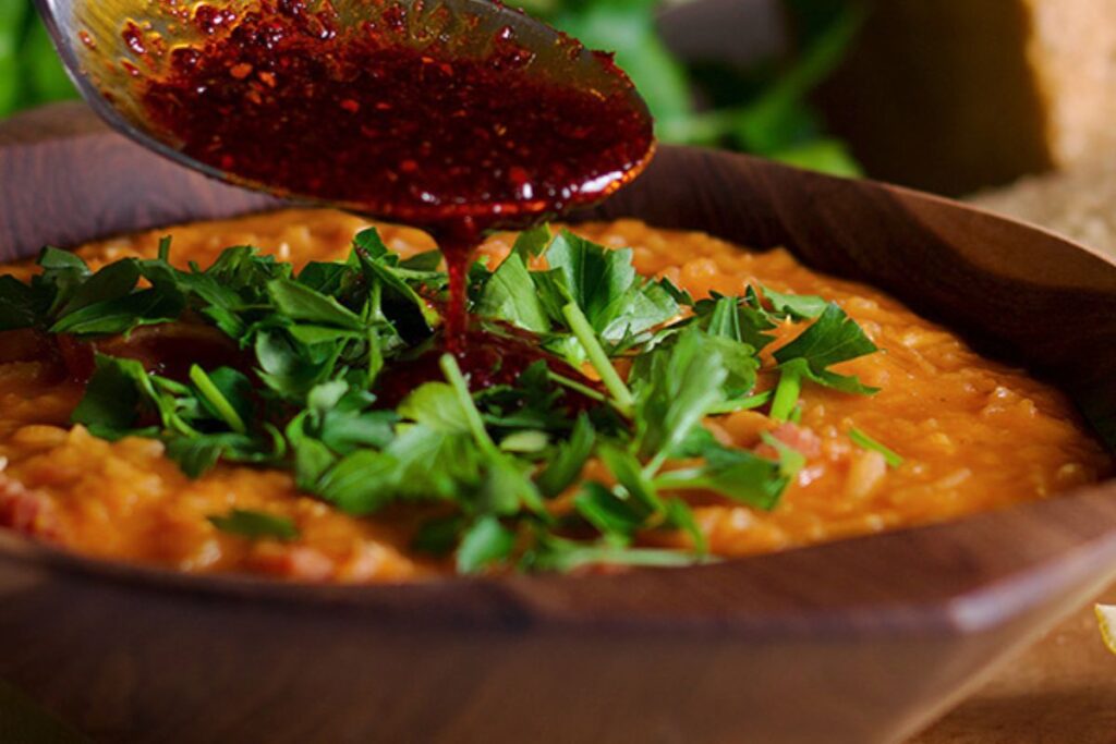 Red Lentil Soup with Ham and Aleppo Pepper by A Little And a Lot