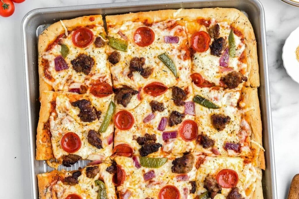Sheet Pan Pizza by On My Kids Plate