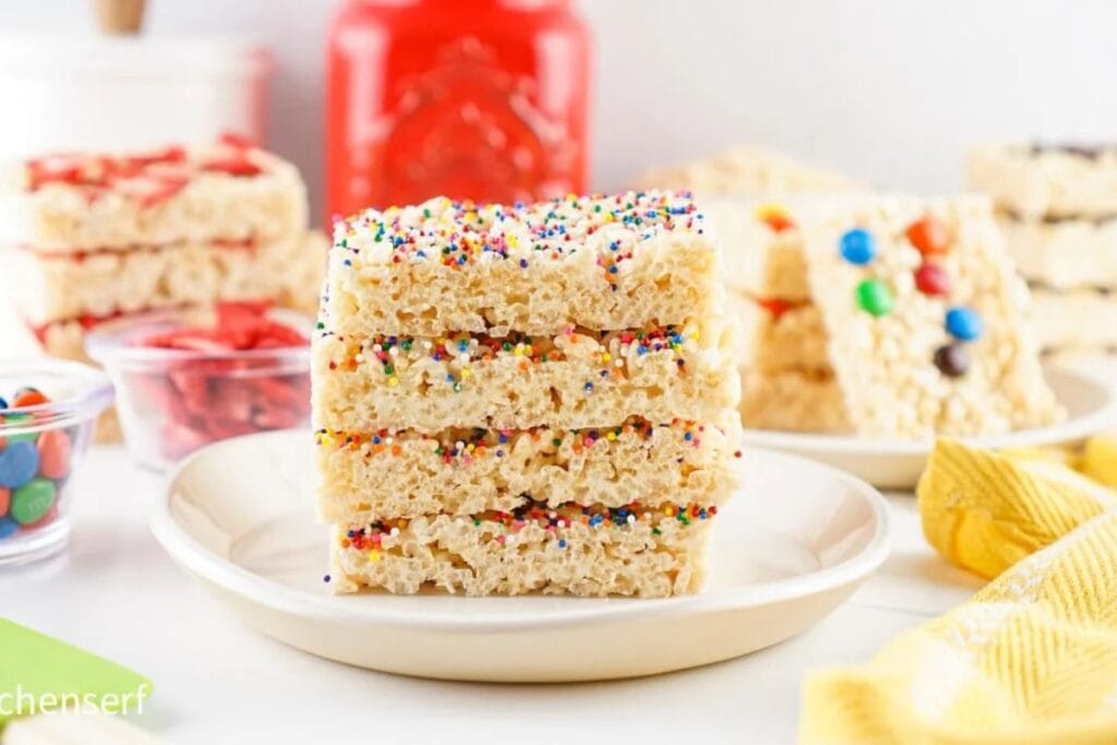 Sheet Pan Rice Krispie Treats by Kitchen Serf