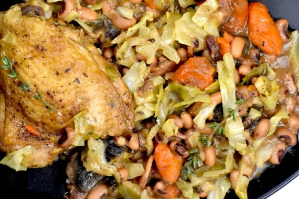 Southern Braised Chicken with Black Eyed Peas by Gypsy Plate