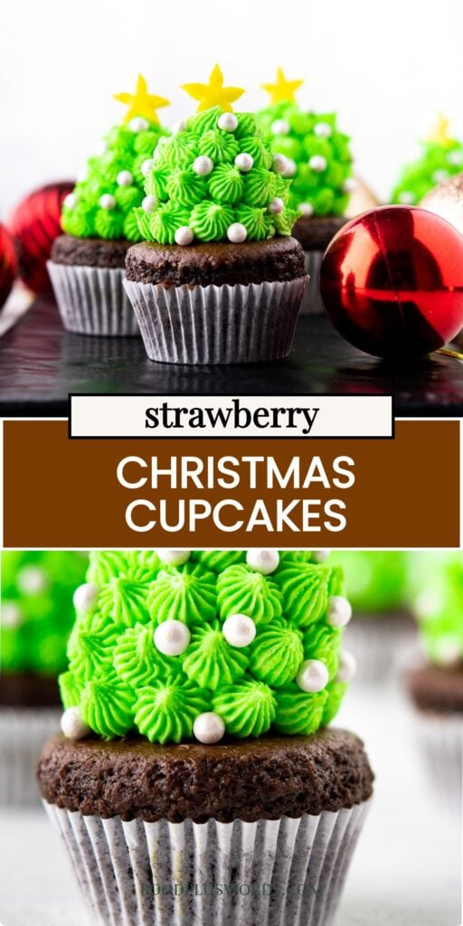 Strawberry Christmas Cupcakes