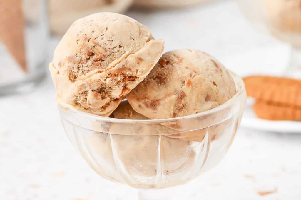 Biscoff Cookie Butter Ice Cream by A Baking Journey