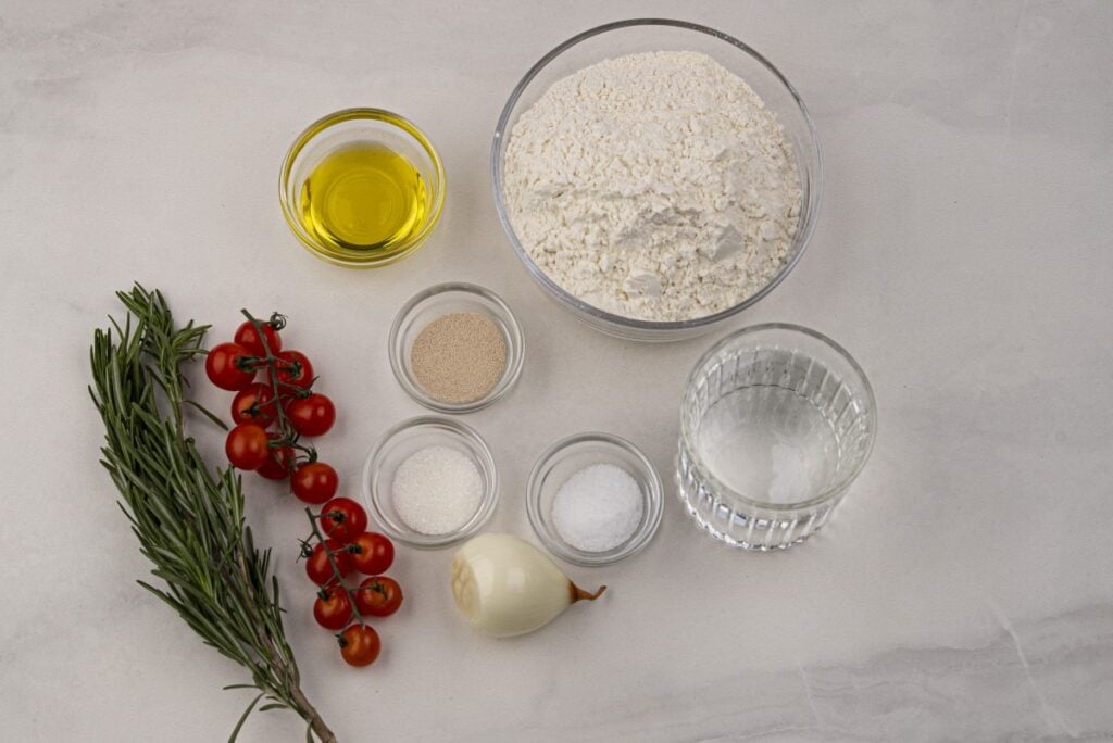 Christmas Focaccia Bread ingredients