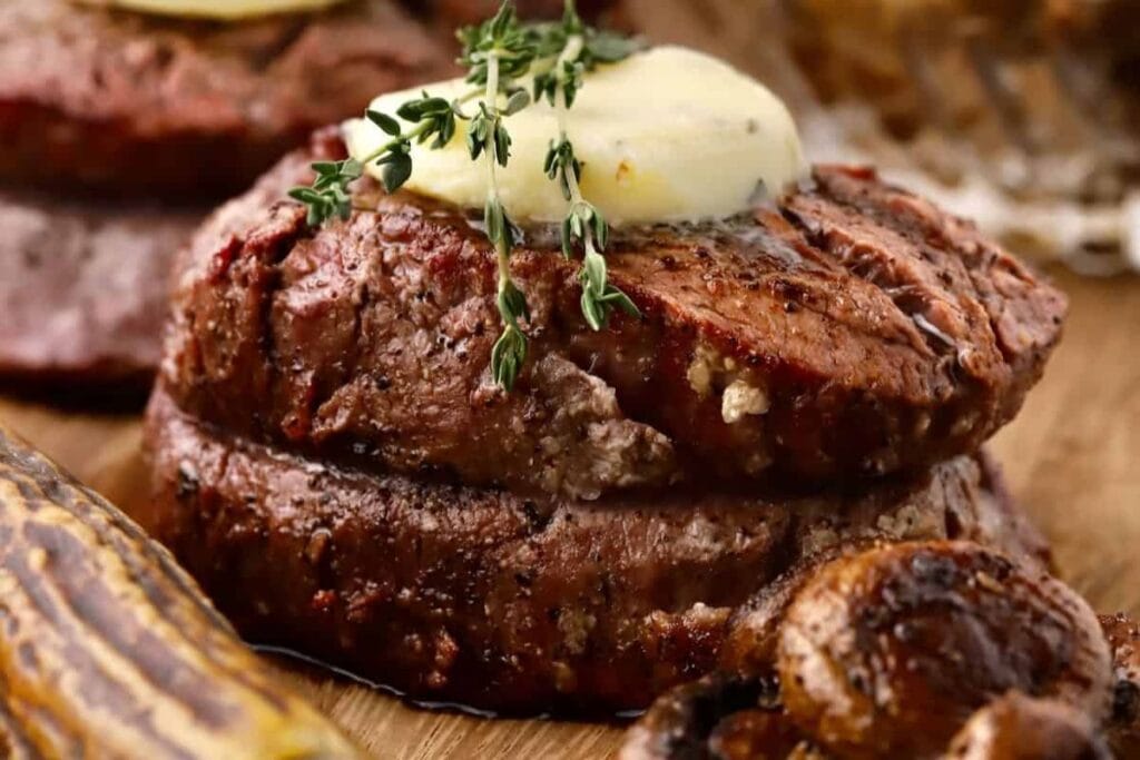 Grilled Filet Mignon by Grits and Pinecones