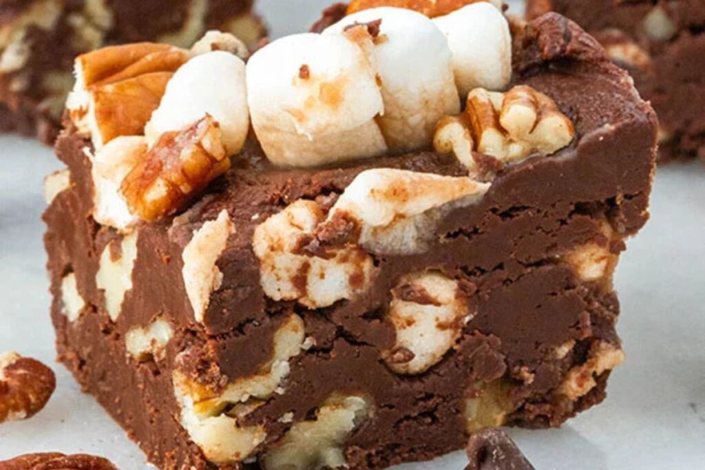 Homemade Rocky Road Fudge by The Slow Roasted Italian