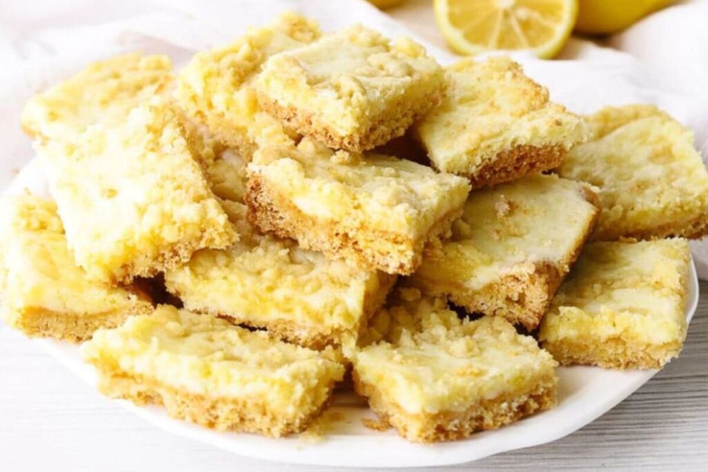 Lemon Cheese Bars by Messy Joyful Journey