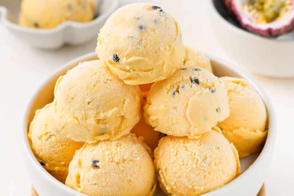 Passion Fruit Ice Cream by A Baking Journey