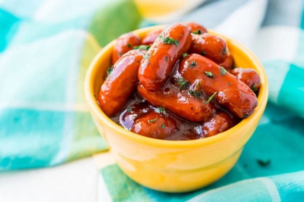 Peach Barbecue Little Smokies by Sugar and Soul