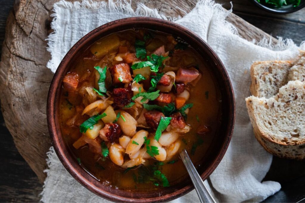Pork Bean Sauerkraut Soup by The Peasants Daughter