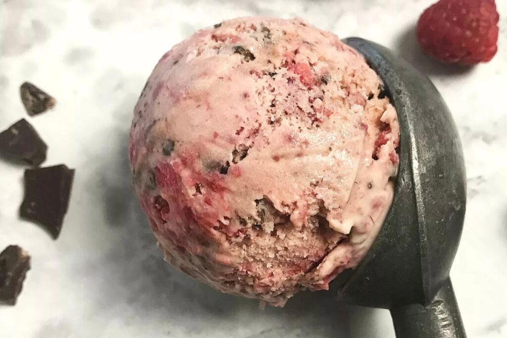 Raspberry Dark Chocolate Chunk Ice Cream by Prepare and Serve
