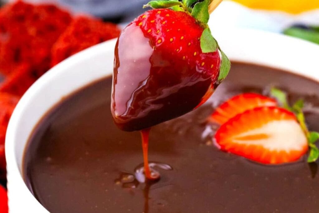 Slow Cooker Chocolate Fondue by Sweet and Savory Meals