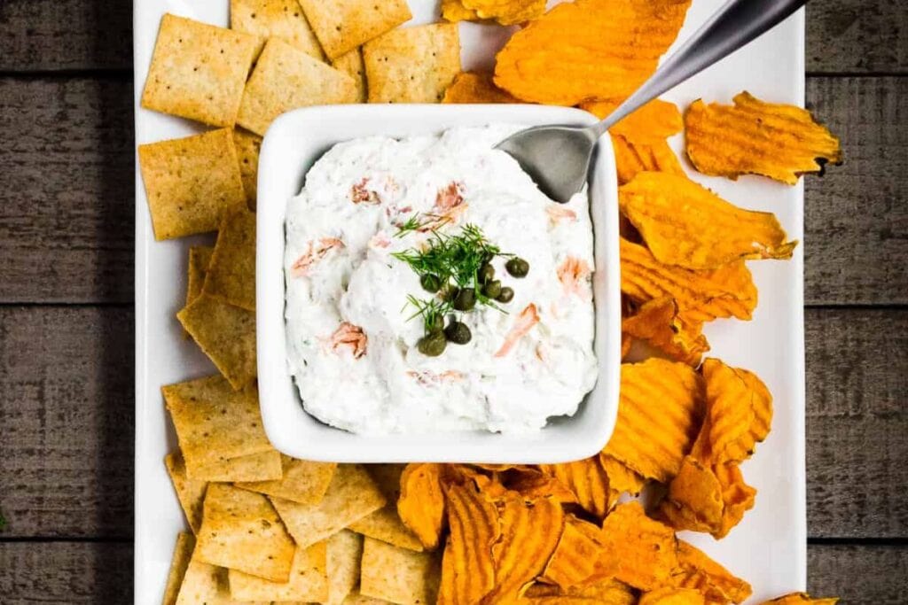 Smoked Salmon Dip with Dill Capers by Pass Me Some Tasty