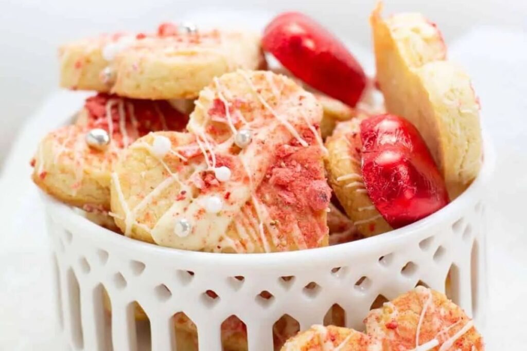 Strawberry Heart Shaped Cookies by Little Nomad Recipes