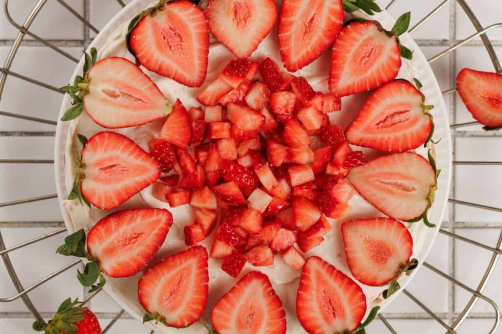Strawberry Shortcake Layer Cake by Three Kids Three Cats and a Husband