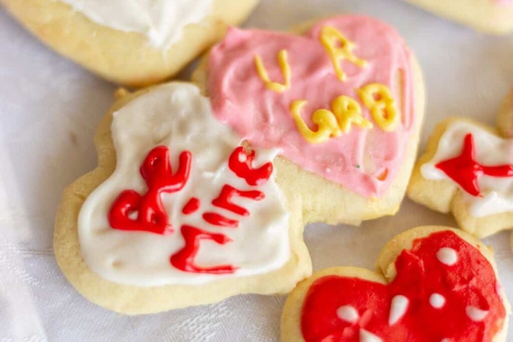 Valentines Day Sour Cream Sugar Cookies by Saving Talents