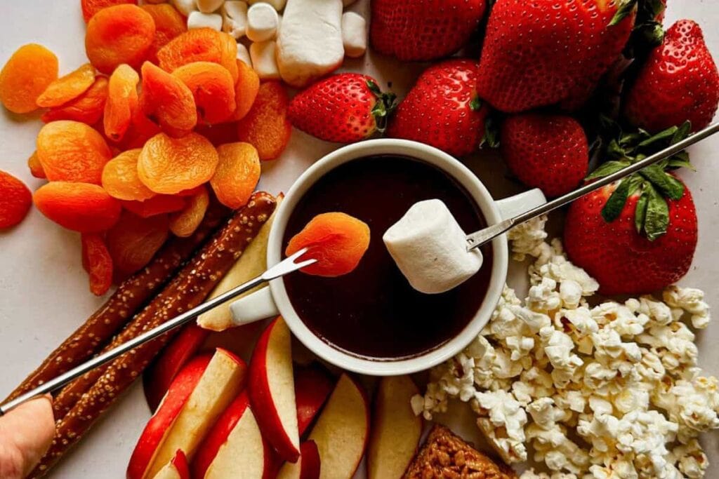 Vegan Chocolate Hazelnut Fondue by Nuts and Twigs