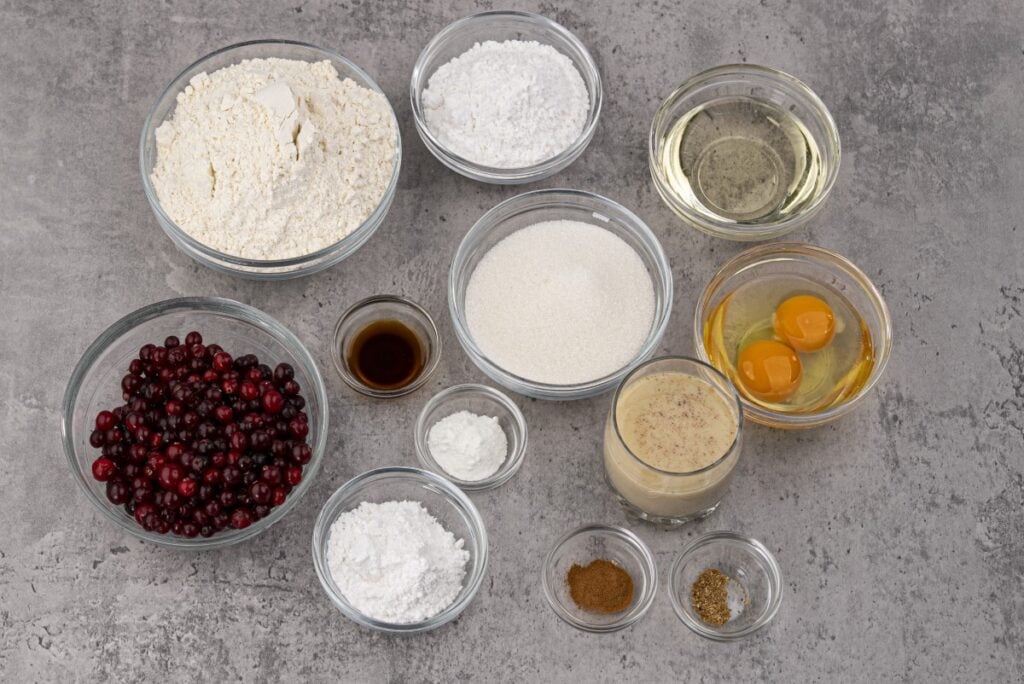 ingredients for eggnog christmas bread