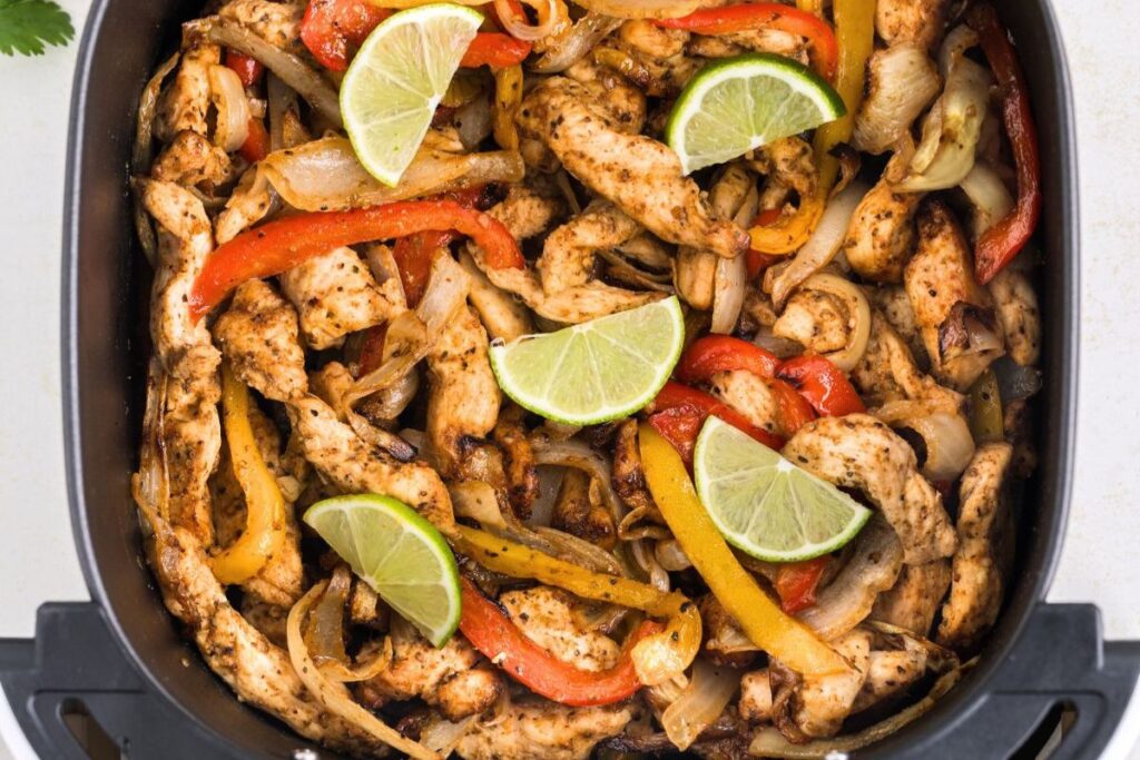 Air Fryer Chicken Fajitas by Semi Homemade Kitchen