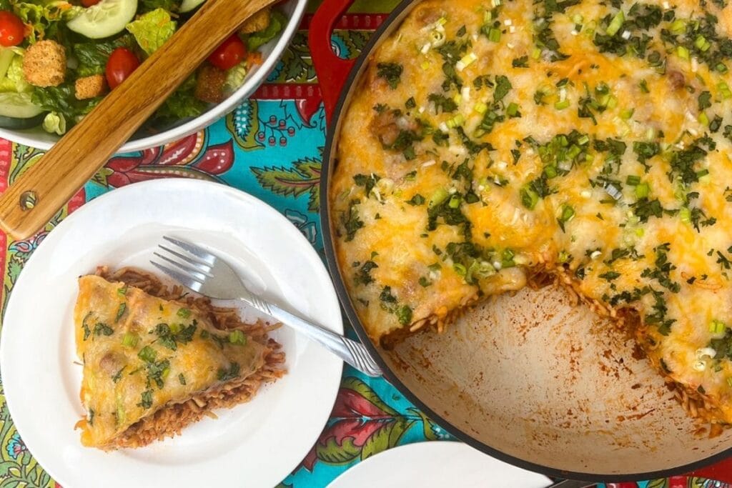Baked Mexican Spaghetti by Dutch Oven Daddy