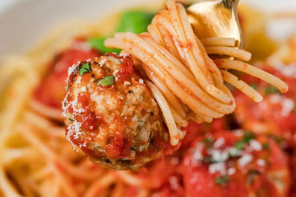 Baked Turkey Zucchini Feta Meatballs by Flavorful Eats