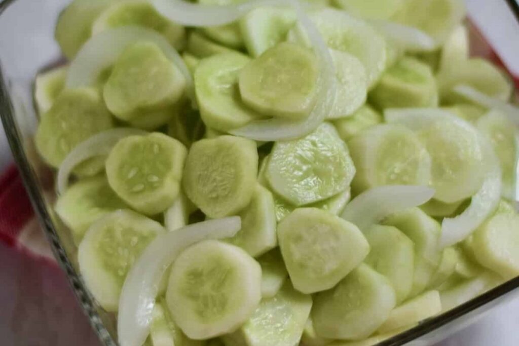 Cucumber and Onions in Vinegar by Grits and Gouda