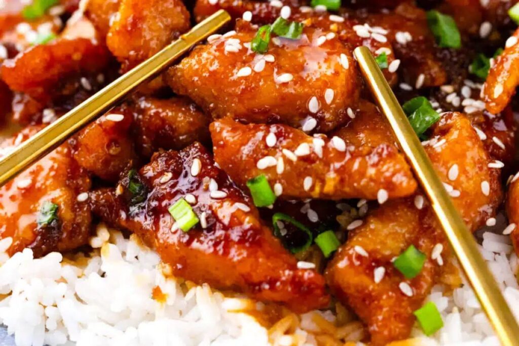 Ginger Crispy Sesame Chicken by Sweet and Savory Meals