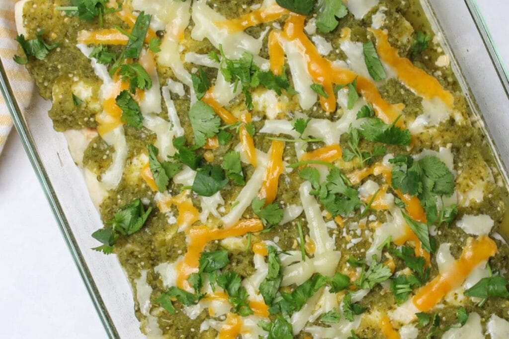 Healthy Green Chicken Enchiladas by The Candid Cooks