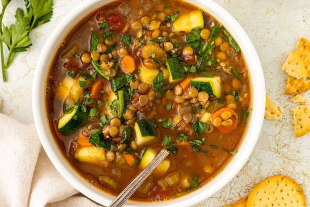 Lentil Vegetable Soup by Living Chripy