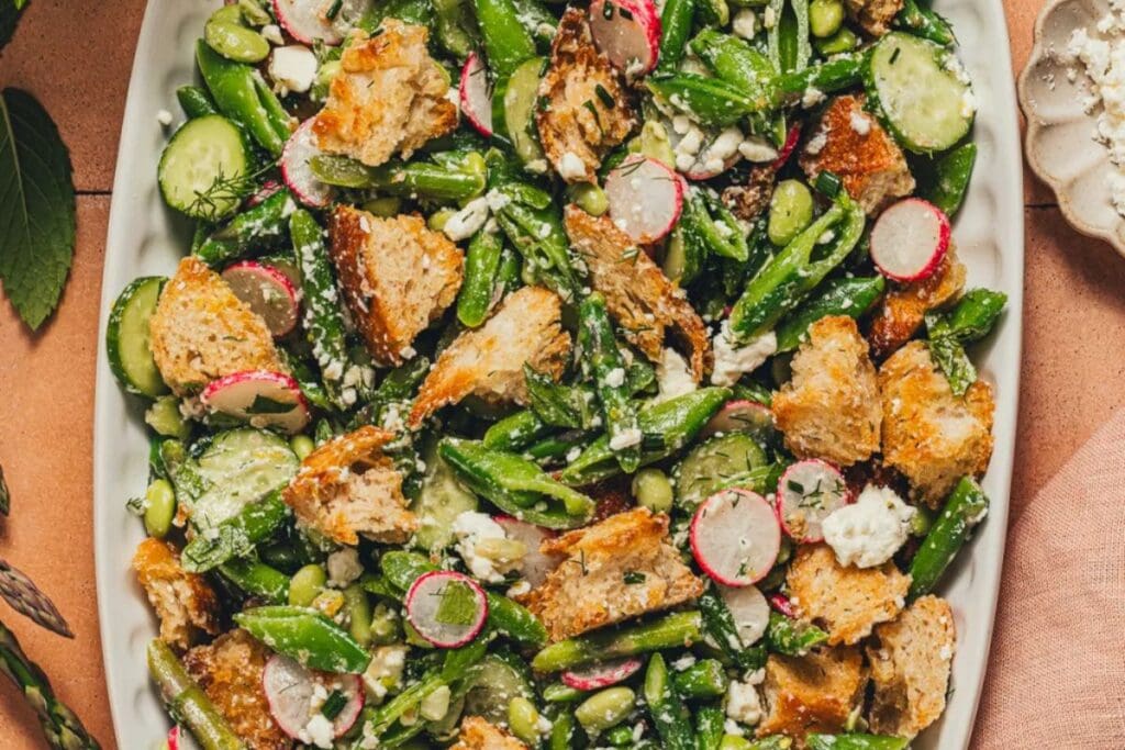 Spring Panzanella Salad by Sweet Miscellany