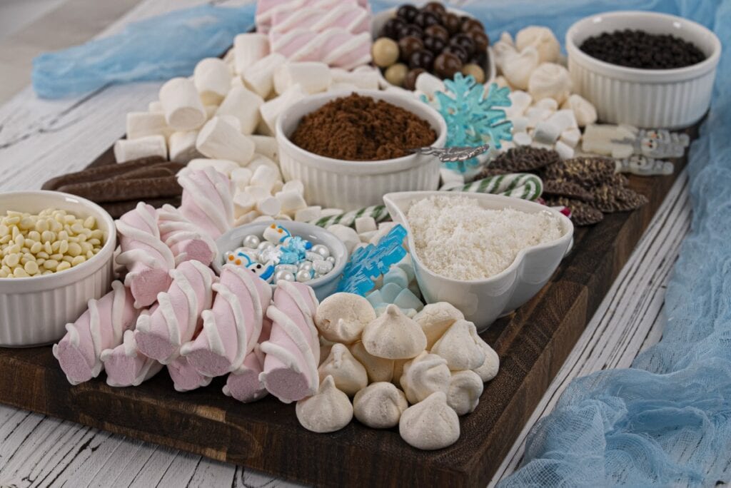 hot chocolate charcuterie dessert board